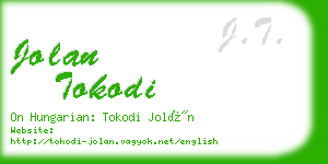 jolan tokodi business card